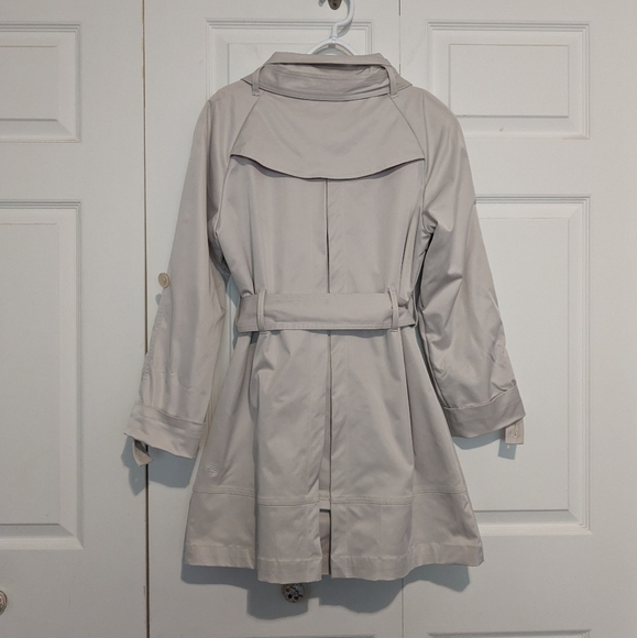 Three Stones Trench Coat with Vivid Lining - Large - Cream & Orange - Picture 6 of 11